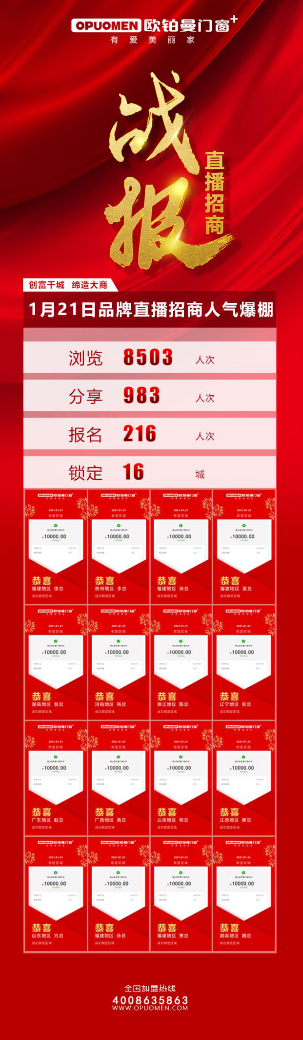 利害|欧铂曼门窗2021年首场线上直播招商会席位爆满！